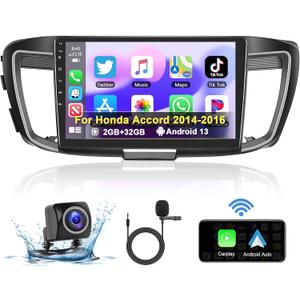 Podofo Car Stereo for Honda Accord 9th Gen 2.0L(Manual A/C) 2014 2015 2016 with CarPlay Android Auto,2+32G 10.1" Touchscreen Car Radio with Bluetooth,GPS,WiFi,SWC+AHD Backup Camera+MIC Podofo Car Stereo for Honda Accord 9th Gen 2.0L(Manual A/C) 2014 2015 2016 with CarPlay Android Auto,2+32G 10.1" Touchscreen Car Radio with Bluetooth,GPS,WiFi,SWC+AHD Backup Camera+MIC