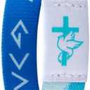 4 x Bible Verse Bracelets with NFC, Christian Wearable Daily Bible Verse Bracelet Daily Devotional Bracelet Scripture Bracelets Religious HalloweenChristmas Gifts for Men Women Teens (blue)