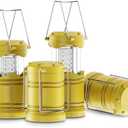 Lichamp 4 Pack LED Camping Lanterns, Battery Powered Camping Lights LED Collapsible Flashlight Portable Emergency Supplies Kit, A4YL