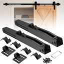 Barn Door Soft Close Mechanism, 2PCS Hole-Free Design for Doors 88-132 lbs, with Spring Buffer Damper & Adjustable Stoppers for Smooth & Quiet Sliding Door Hardware