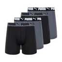 PUMA Men's 5 Pack Active Stretch Boxer Briefs, Black/Grey, Large