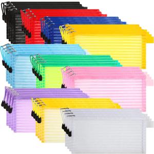 40 Pack 10 Colors Zipper Mesh Pouch, Pencil Pouch Pen Bag Colorful Pencil Pen Bag Multipurpose Travel Bags for Office Supplies Cosmetics Travel Accessories Multicolor