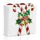 Christmas Napkin Holder for Tables Candy Cane Red White Metal Cocktail Napkin Holder Rustic Candy Cane Tissue Paper Dispenser for Winter Xmas Storage Farmhouse Restaurant Kitchen Party
