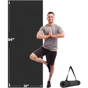 CAMBIVO Yoga Mat for Women and Men, Extra Long and Wide Exercise Mat(72"x48"/84"x30"), Large Non Slip Workout Mat for Yoga, Pilates, Fitness, Barefoot Workouts, Home Gym Studio (Black)