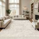 Homemate Washable Rug 9x12 Area Rugs - Vintage Rugs for Living Room
Faux Wool Low Pile Rugs for Bedroom Dining Room, Non Slip Foldable Carpet Indoor Area Rug for Home Decor（9'x12', Beige)