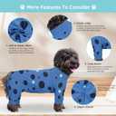 Dog Surgery Suit Long Sleeve, Dog Recovery Suit Female Male with Zipper Closure Post Spay, Neuter, Dog Onesie Shedding Suit Full Coverage Bodysuit (Blue, S)