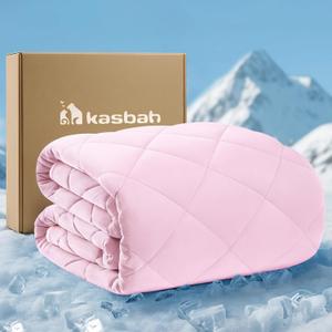 KASBAH Dog Cooling Blanket & Mat, Waterproof Pet Blankets for Couch, Bed and Car Seat, Washable Reversible Dog Blanket Throw (Cool & Warm), Q-MAX >0.5, 40 x 56 Inch (Pink)