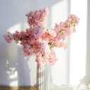 PARTY JOY 6PCS Cherry Blossom Branches, Artificial Fake Flowers Stems Silk Tall Flower Arrangement Cherry Blossom Decor for Home Wedding Centerpieces Decoration(Pink)