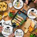 Class of 2026 Graduation Party Supplies - Serve 16 with White and Gold Graduation Decorations Disposable Paper Plates and Napkins Set, for Congrats Grad Decorations and Favors