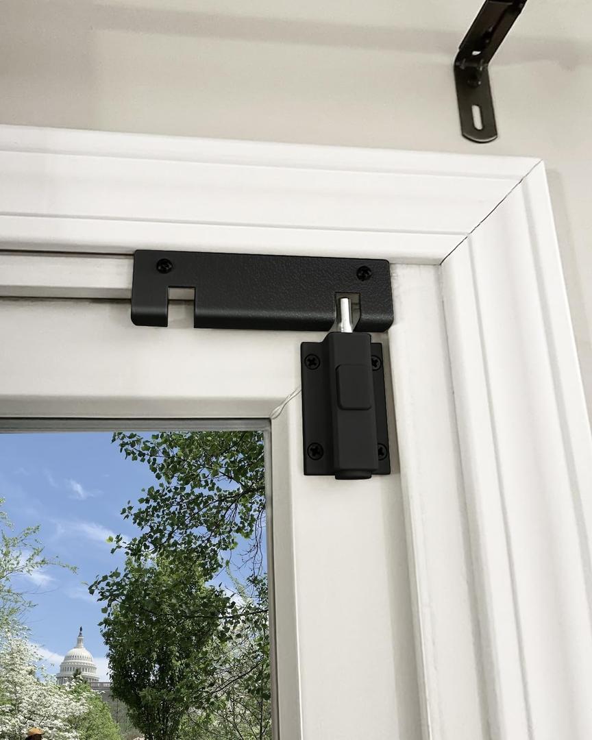 Glass Sliding Door Lock, Black Sliding Door Foot Lock, Sliding Patio Door Security Lock, Slider Door Lock, Sliding Door Stopper, Child Safety Lock for Sliding Doors, Extra Security
