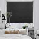 Joydeco No Tools No Drill Window Blinds for Indoor Windows, Blackout Shades Cellular Shades Cordless, No Drill Blinds for Windows, Window Shades for Home, Bedrooms, Doors (Black, 35" W x 64" H)