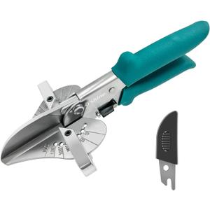 OShine Miter Shears for Angular Cutting Molding Crafting,Shoe Molding Cutter Tool,45-135 Degree Multi Angle Trim Cutter Hand Tool for Soft Wood PVC, an Extra Blade with Sheath Included