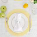 HODJOY Round Placemats Set of 6, Table mats for Indoor and Outdoor Dining Tables, Washable Woven Non-Slip Placemats 15inch (Straw Yellow)