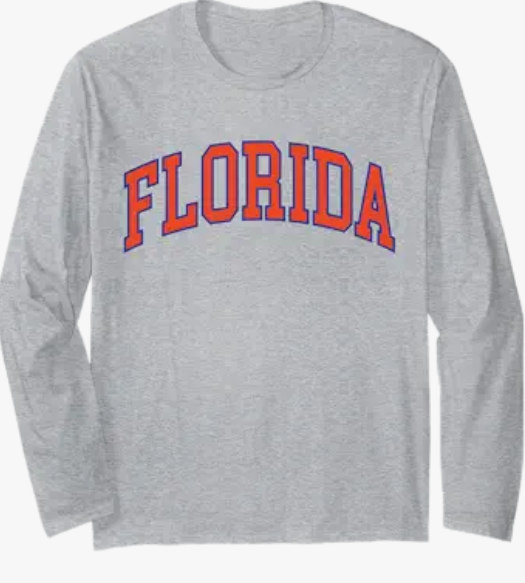 Vintage Florida Mens Florida Womens Orange Blue Retro FL Tee Long Sleeve TShirt