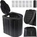 Camping Toilet, Portable Toilet for Adults, Camp Toilet with Handbag, Travel Potty for Camping, Hiking, RoadTrip, Car, Tent, Truck Drivers (black-15.7''H)