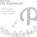 2 x Glitter Silver Bride to Be Banner,Pre-Strung Bridal Shower Sign Garland,Bachelorette Party Decoration Wedding Shower Party Supplies(No DIY)