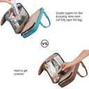 BAGSMART Toiletry Bag Travel Bag with hanging hook, Water-resistant Makeup Cosmetic Bag Travel Organizer for Accessories, Shampoo, Full Sized Container, Toiletries, Teal