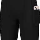 EXARUS Youth Boys Compression Shorts Side Pocket Performance Athletic Base Layers Underwear Running Sports Soccer (Black)