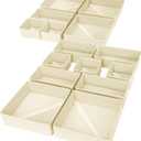 DIMJ Drawer Organizer Clothes, 15 Pack Dresser Organizer, Foldable Closet Organizers and Storage, Fabric Dresser Bins, Drawer Dividers for Nursery, Baby Clothes, Underwears, Sock (Beige)