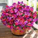 2 x Ivydale Artificial Flowers for Outdoors Fake Bougainvillea Spring Summer Outside Decor, 4 Bundles UV Resistant Faux Flowers for Outdoor Planters Realistic Silk Plants Patio Porch Window Garden Home
