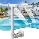 Klleyna Water-Fountain Dual Spray Swimming-Pool-Accessories - Upgrade Above/Inground Waterfall Cooler, Adjustable 2 in 1 Nozzle, High Pressure Pond Aerator, Garden Sprinkle Feature Outdoor Dcor (White)