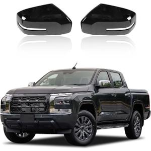 Side Door Mirror Cover for Mitsubishi Triton & L200 2024 2025 Accessories, ABS Car Exterior Rear View Mirror Housing Protector Cover Cap Self-adhesive 2PCS (Glossy Black)