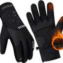 Winter Gloves for Men Women Cold Weather,Waterproof Winter Bike Gloves for Men Warm with Touchscreen Fingers,for Cycling,Driving,Motorcycle (Medium, black)
