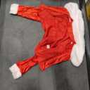 Panitay 4 Pcs Christmas Costume Red Santa Claus Outfit Hat Jacket Dress Tights for Little Holiday Cosplay (Small)