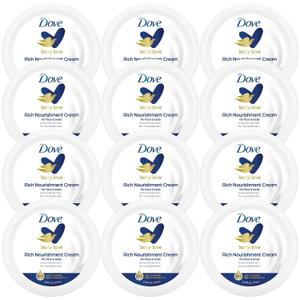 Dove Body Love Rich Nourishment Cream, Face, Hand and Skin Lotion for Extremely Dry Skin, Fast-Absorbing 72-Hour Moisturizing Formula with Ceramide Serum, Travel Size, 2.53 OZ (Pack of 12)