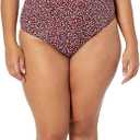 Amazon Essentials Womens Light-Support Classic Bikini Swimsuit Top (XX-Large, Brick Red Leopard)
