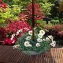 Umbrella Planter for Patio Table - Flower Pot Hole Fits Standard Poles Up to 1.5" Diameter, Container for Garden Home Plants, Carbon Steel Material (Grey) (Gray)