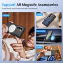 Caka for Samsung Galaxy Z Fold 6 Case [Thinner S Pen Holder Slot] [Magnetic Charging] [Hinge Protection] [Built-in Screen Protector] Translucent Hard Shockproof Magnet Phone Cover for Zfold 6 - Black