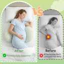 Pregnancy Pillows for Sleeping, Pregnancy Wedge Pillow for Side Sleeping, Pillow Support for Belly, Back and Hips Relief, Breathable and Adjustable W-Shaped Pillows for Pregnant Women