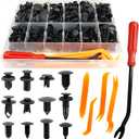 240PCS Bumper Retainer Clips - Car Push Retainer Clips, Plastic Rivets Fasteners Push Retainer Kit with Most Popular Sizes, Car Clips Fasteners Fender Clips - GM Ford Toyota Honda Chrysler