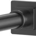 Shower Curtain Rod Square End 32"-68" Heavy Duty Black Shower Rods No Drilling for Bathroom Shower Stall RV Closet