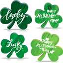 2 x St Patricks Day Wooden Shamrock Decoration, 4-Piece Set of St. Patrick's Day Tabletop or Tray Multi-Layer tiered tray decor Tray Decoration, shamrock decorations, Office Decor (Green03)