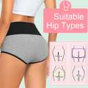 MISSWHO Cotton High Waisted Womens Underwear Soft Stretch Breathable Full Coverage Ladies Panties(Regular & Plus Size) (Gray, XL)