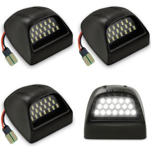 Antline Full LED License Plate Light Tag Lamp Assembly Replacement for Chevy Silverado 1500 2500 3500 Suburban Tahoe GMC Sierra Yukon XL Escalade, 6000K White (Pack of 4)