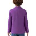 Boy's Dress Coats Blazer Purple Solid Slim Suit with Lapel Formal Party Classic Suits Two Button Jacket for Kids, Size 14