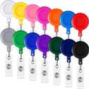 Zonon 140 Pcs Badge Reels Bulk Retractable Badge Reel Clips ID Card Holder Reel with Metal Clip Name Tag Holder Keychain for Nurse Doctor Student Teacher Employees Office Supplies(Solid Color)