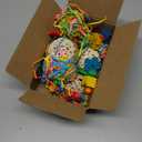 Bissap 2PCS Bird Parrot Foraging Shredder Hanging Toys Sola Balls Sepak Takraw with Pacifier for Small Parrots Parakeets Conures Cockatiels Love Birds Cage Toy