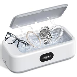Ultrasonic Jewelry Ring Cleaner, 700ml(24oz), 49khz, 48W,Multiple Digital Display Modes Convenient Jewelry Cleaner for Jewelry, Eyeglasses, Keys, Combs, Coins, Razor Heads