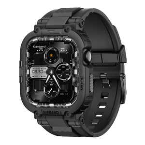 amBand M1 Sport Case Band for Apple Watch Ultra 3/2/1 & SE 3/2/1 & Series 11 10 9 8 7 6 5 4 3 46mm, Shockproof & Scratch Resistant Rugged Bumper for Men