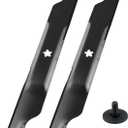 2 Pack 532405380 High Lift Mower Blades with Nut for Husqvarna YTA22V46 YTH20K46 YTH21K46 YTH22V46 Replaces Husqvarna 46 Inch Mower Blades Husqvarna 46 Inch Mulching Blades 594892801 532403107