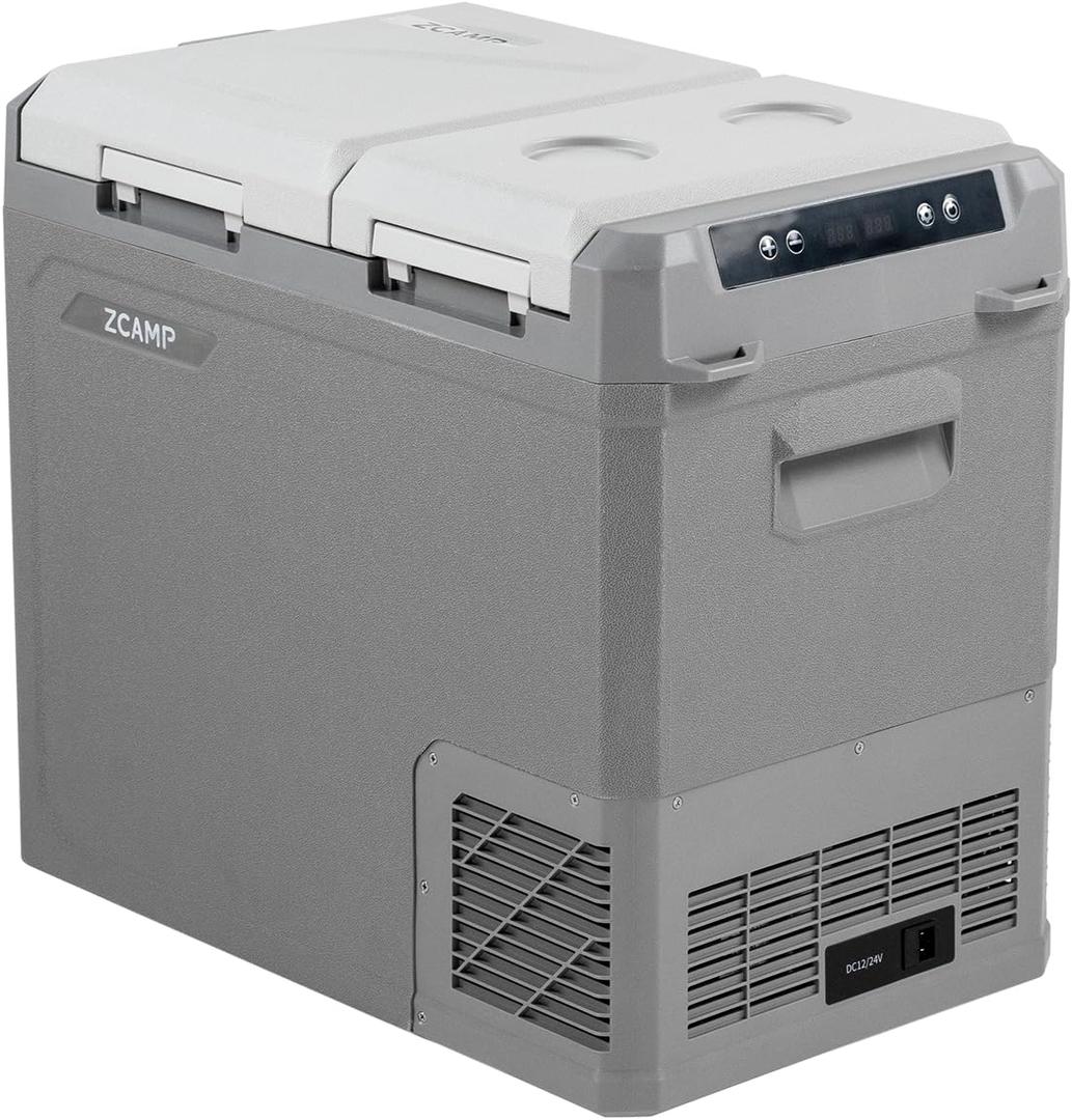 GES55 Portable Freezer,Dual Zone 12 Volt Car Refrigerator,43QT(41L) 12v cooler Fast Cooling Fridge, with 12/24V DC 100-240V AC for Camping, Outdoor, Travel, RV, Truck