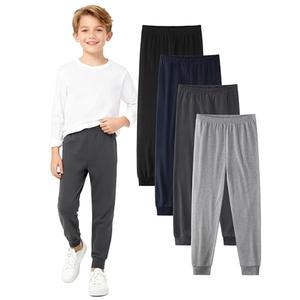 Cvaoo 4 Pack Boys m Cotton Pants - Boys Long Underwear Thermal Pants Bottom Joggers for Sports Everyday Activities