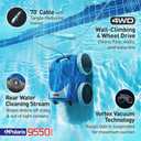 Polaris 9550 Sport Robotic Pool Cleaner, Automatic Vacuum for InGround Pools up to 60ft, 70ft Swivel Cable, Remote Control, Wall Climbing Vac w/Strong Suction & Easy Access Debris Canister