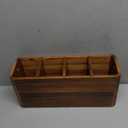 Extra Large Farmhouse Utensil Holder for Kitchen Counter, Large Wooden Utensil Holder with 4 Compartments