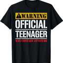 13 Birthday Official Teenager Boy 13yr Math 13th Birthday T-Shirt (Small, Black)
