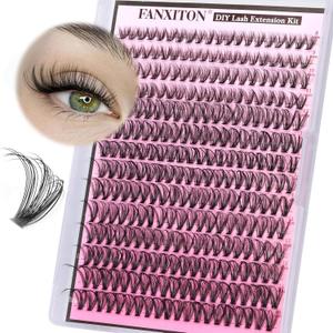 FANXITON Lash Clusters 280 Pcs Wispy Lash Clusters D 8-16 MM Natural Eyelash Clusters 30D Individual Eyelash DIY Lash Extensions at Home (30D)